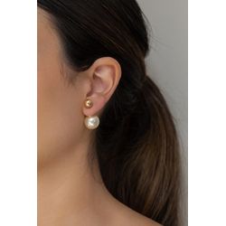Brinco Pérola e Esfera Ouro - 49234032 - ISABELA MATTOS ACESSÓRIOS