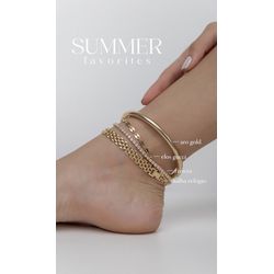 Tornozeleira Riviera 3mm Ouro - 232233 - ISABELA MATTOS ACESSÓRIOS