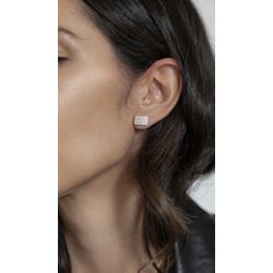Brinco Retângulo Cravejado Ouro - 43749343 - ISABELA MATTOS ACESSÓRIOS