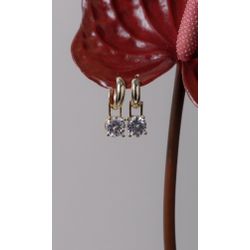 Brinco Argola com Ponto de Luz Ouro - 749379374 - ISABELA MATTOS ACESSÓRIOS