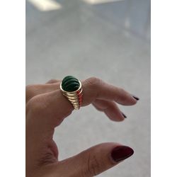 Anel Gomos Verde Ouro - 4873947934 - ISABELA MATTOS ACESSÓRIOS