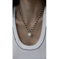 Colar Coração Branco Resina Ouro - 8349473974934 - ISABELA MATTOS ACESSÓRIOS