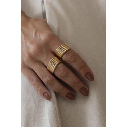 Anel Stripes Ouro - 434683683 - ISABELA MATTOS ACESSÓRIOS