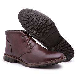 Coturno Masculino em Couro Nobre com Zíper Lateral... - BELARAFA