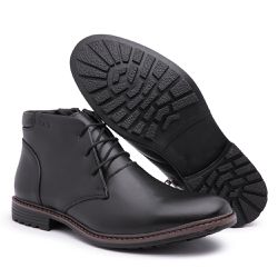 Coturno Masculino em Couro Nobre com Zíper Lateral... - BELARAFA