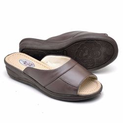 Tamanco Couro Senhora Chinelo Calçado Feminino Ana... - BELARAFA