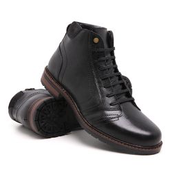 Bota, Coturno Masculino Leve Em Couro Palmilha Gel... - BELARAFA