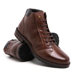 Bota, Coturno Masculino Leve Em Couro Palmilha Gel... - BELARAFA
