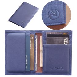 Carteira Masculina Slim Couro Legítimo Cor Marinho... - BELLVOLPE