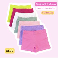 KIT SHORT INTERNO INFANTIL (CORES SORTIDAS) - 02 U... - Bella Mini