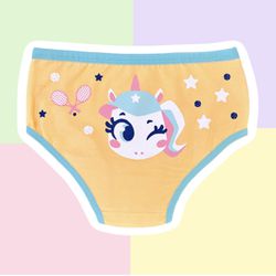 CALCINHA INFANTIL - UNICÓRNIO (LARANJA) - 00770 - Bella Mini