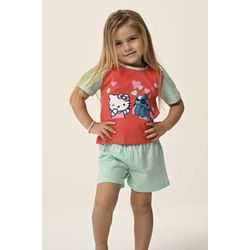 PIJAMA INFANTIL FEMININO - STITCH E HELLO KITTY CE... - Bella Mini