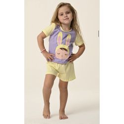 PIJAMA INFANTIL FEMININO - METOO COELHO LILAS - 72 - Bella Mini