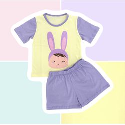 PIJAMA INFANTIL FEMININO - METOO COELHO AMARELO BE... - Bella Mini