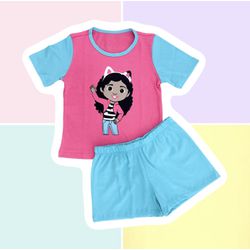 PIJAMA INFANTIL FEMININO - GABBY ROSA CHICLETE - 7... - Bella Mini