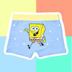 CUECA INFANTIL - BOB ESPONJA AZUL BEBÊ - 544 - Bella Mini