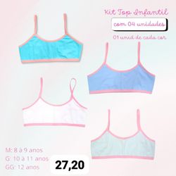 KIT TOP INFANTIL VIÉS COLORIDO COM 4 UNIDADES (COR... - Bella Mini