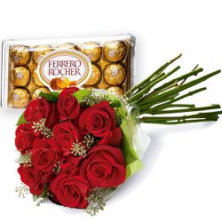 Buquê de Flores com Chocolates - 1701 - Bellas Cestas Online Salvador