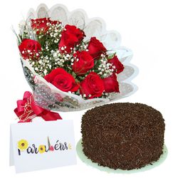 Kit Parabéns Romântico - 8009 - Bellas Cestas Online Salvador