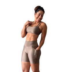 Bermuda Bolso Cappuccino - 60331026202 - Bellandi Fitness & Beach