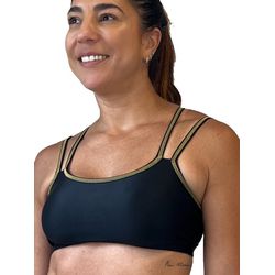 Top para treino Sky Preto Gold - 60403229544 - Bellandi Fitness & Beach