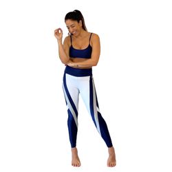 Legging Bellandi New Branco Blu - 60530305530 - Bellandi Fitness & Beach