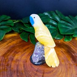 Papagaio De Pedra Natural Amarelo e Branco P - BEM ME QUER ZEN