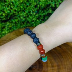 Pulseira de Pedra Vulcânica com Cristais 7 Chakras... - BEM ME QUER ZEN