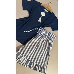 Basic curto | Listrado & Azul - Be.My Luxury Handmade