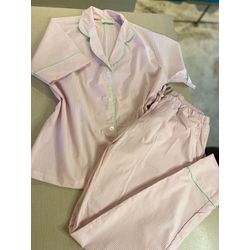 Conjunto Calça e Manga curta Listrado Fino Rosa be... - Be.My Luxury Handmade