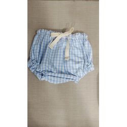 Tapa Fralda Xadrez Azul Claro e Branco - Be.My Luxury Handmade