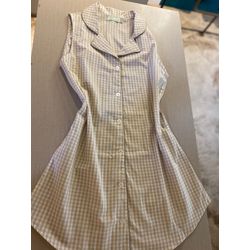 Chemise Cavada Xadrez Bege e Branco - Be.My Luxury Handmade