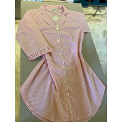 Chemise Babadinho Listrado Fino Rosa e Branco - Be.My Luxury Handmade