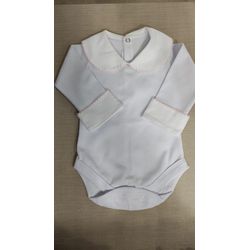 Body Branco com Bordados Rosa - Be.My Luxury Handmade