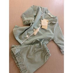 Conjunto Curto Babadinho Vichy Verde - Be.My Luxury Handmade