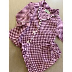 Conjunto Curto Babadinho Vichy Roxo - Be.My Luxury Handmade