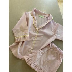 Conjunto Curto Babadinho Listrado Rosinha - Be.My Luxury Handmade