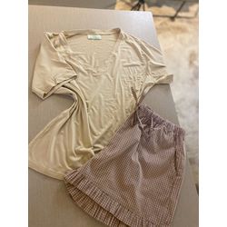 Conjunto Curto Short Babadinho Vichy Marrom - Be.My Luxury Handmade