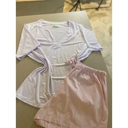Conjunto Curto Básico Vichy Rosa Bebê - Be.My Luxury Handmade