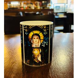 Caneca Cerâmica Santa Clara - Branca - B0026 - Benedictus Livraria Católica