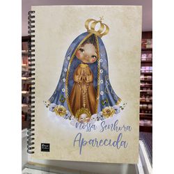 Caderno Mini Santinhos - Nossa Senhora Aparecida 9... - Benedictus Livraria Católica