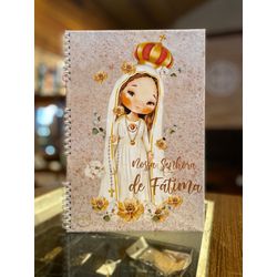 Caderno Grande Mini Santinhos - Nossa Senhora de F... - Benedictus Livraria Católica