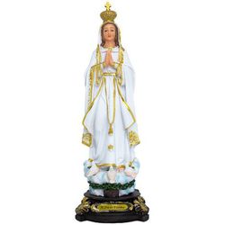 IMAGEM NOSSA SENHORA DE FÁTIMA 30cm COM POMBINHAS ... - Benedictus Livraria Católica