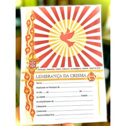 LEMBRANÇA CRISMA - FOSCO - 1986 - Benedictus Livraria Católica