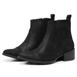 Bota Chelsea Bernotte Giulia - Luxo em Couro Latego Preto