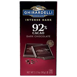 BARRA GHIRARDELLI DARK CACAO CHOCOLATE 92% 90G - bestcandyz