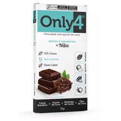 Chocolate Only4 Nibs 70 % Cacau - bestcandyz