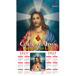 Folhinha do Sagrado Coração de Jesus 2024 - 30312 - Betânia Loja Católica 