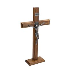 Crucifixo Mesa e Parede -Madeira com Medalha de São Bento 35 cm - 26363 - Betânia Loja Católica 