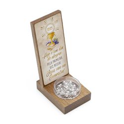 Lembrança de Eucaristia Madeira Imbuia Claro - 28376 - Betânia Loja Catolica 